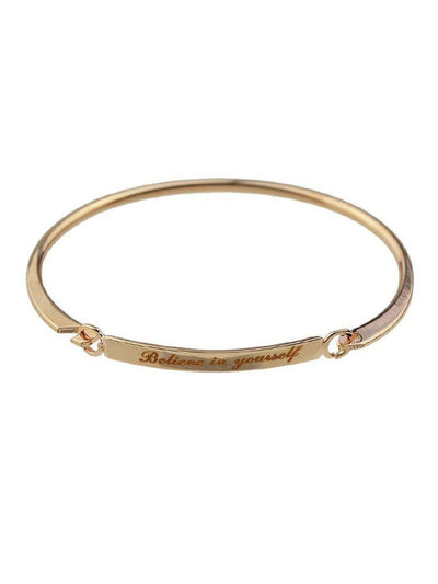Rosegold Believe In Yourself Letter Bracelets Simple Bracelets--Des Mess