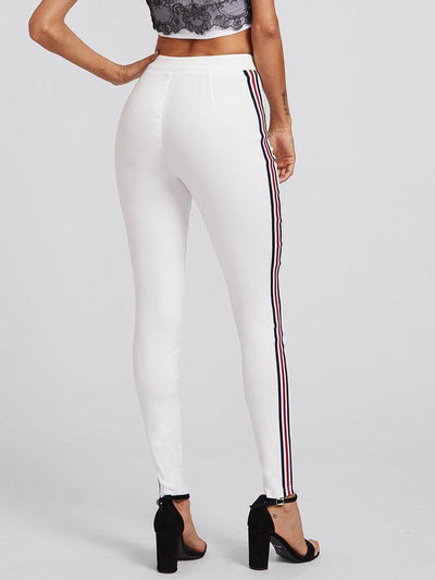 Side Striped Skinny Pants-bottom-Des Mess