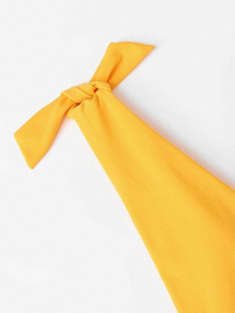 V Plunge Knot Swimsuit-swimwear-Des Mess