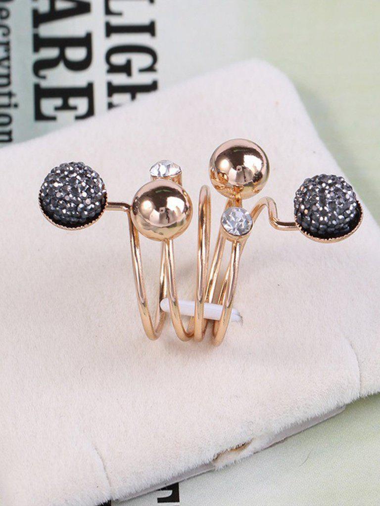 Spiral Design Ring With Ball-jewelry-Des Mess