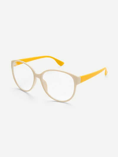 Two Tone Frame Flat Len Glasses-accessories-Des Mess
