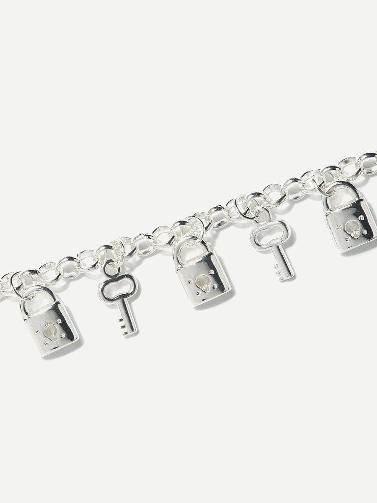 Key And Lock Charm Chain Bracelet--Des Mess