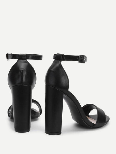 Two Part Ankle Strap PU Heels-shoes-Des Mess