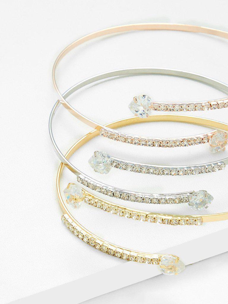 Rhinestone Wrap Bangle 3pcs-jewelry-Des Mess