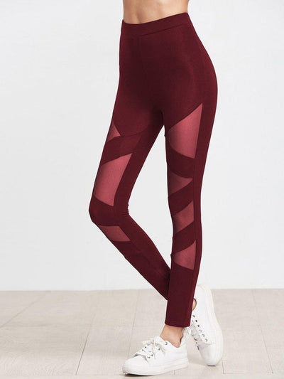 Mesh Insert Bandage Leggings-bottom-Des Mess