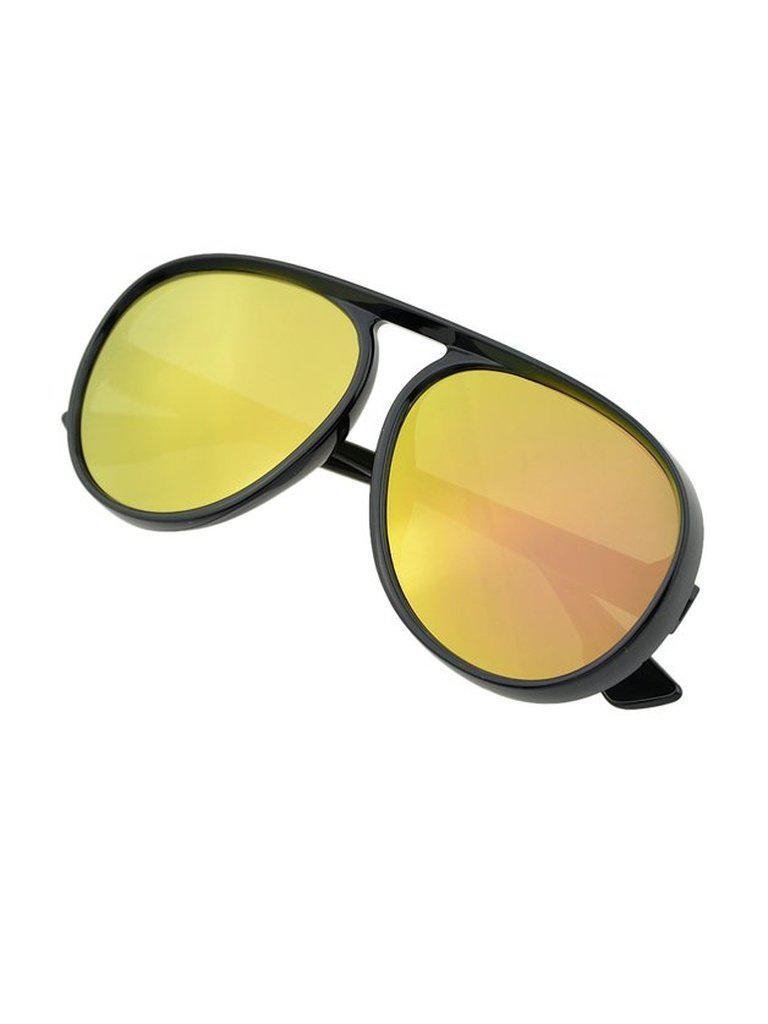 Gold Large Frame Thick Side Sunglasses-accessories-Des Mess