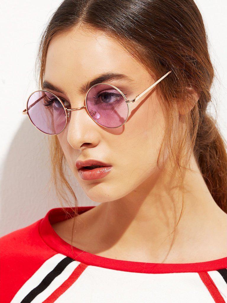 Gold Metal Frame Round Glasses-accessories-Des Mess