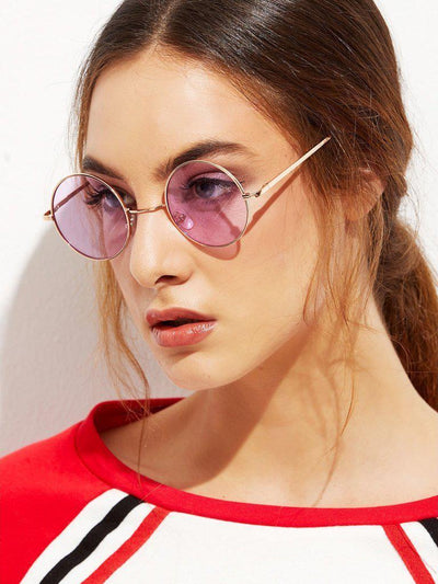 Gold Metal Frame Round Glasses-accessories-Des Mess
