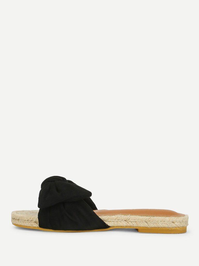 Bow Decorated Espadrille Flat Sandals-shoes-Des Mess