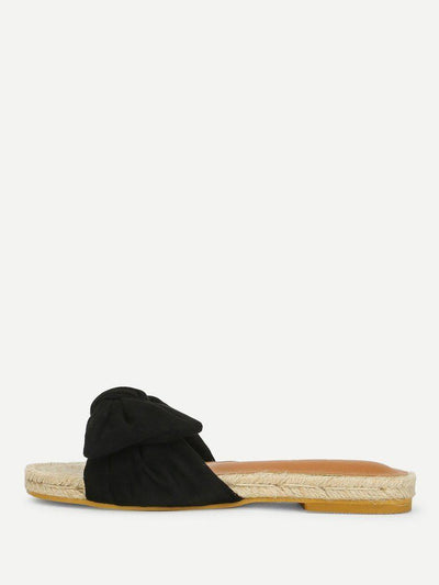 Bow Decorated Espadrille Flat Sandals-shoes-Des Mess