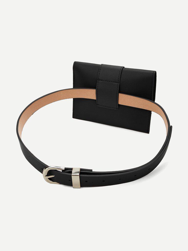 Metal Buckle Belt With Detachable Bag-accessories-Des Mess