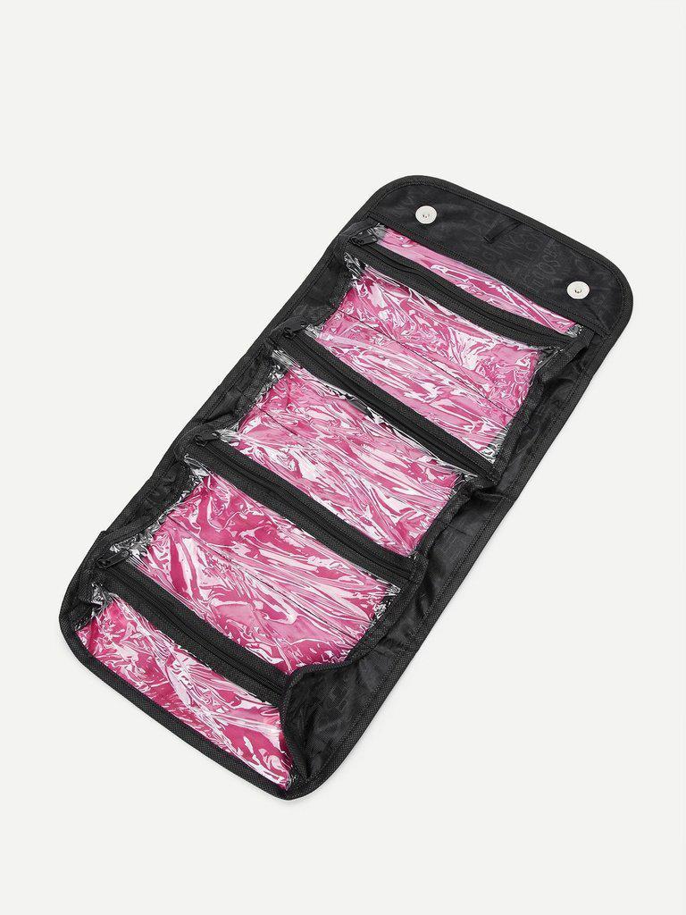 Letter Print Flap Makeup Bag-makeup-Des Mess