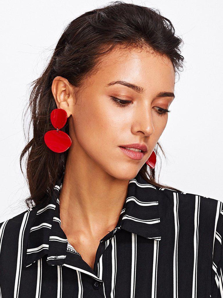 Asymmetrical Double Flake Drop Earrings-jewelry-Des Mess