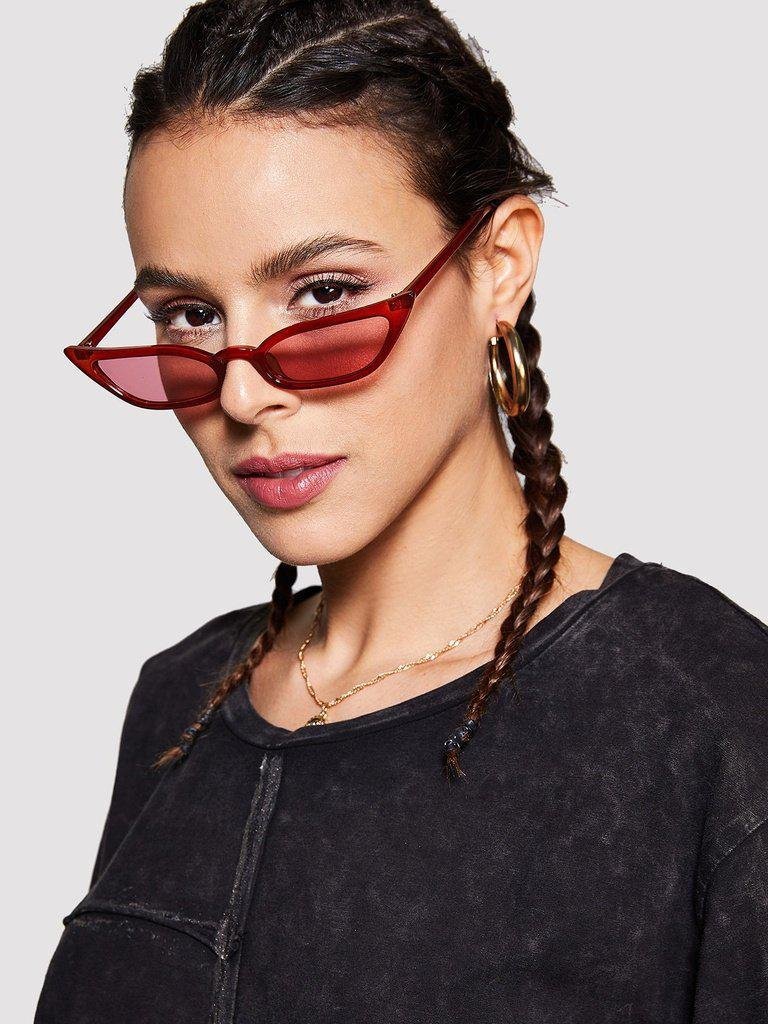 Cat Eye Mirror Lens Sunglasses-accessories-Des Mess