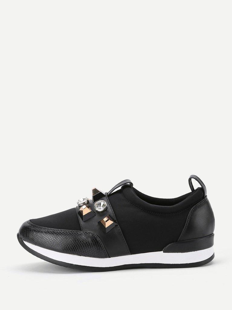 Studded Detail Low Top Sports Trainers-sportswear-Des Mess
