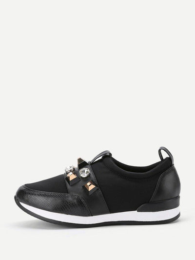 Studded Detail Low Top Sports Trainers-sportswear-Des Mess