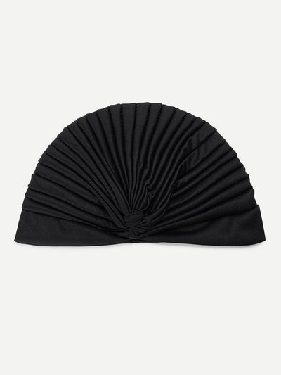 Pleated Plain Turban Hat-accessories-Des Mess