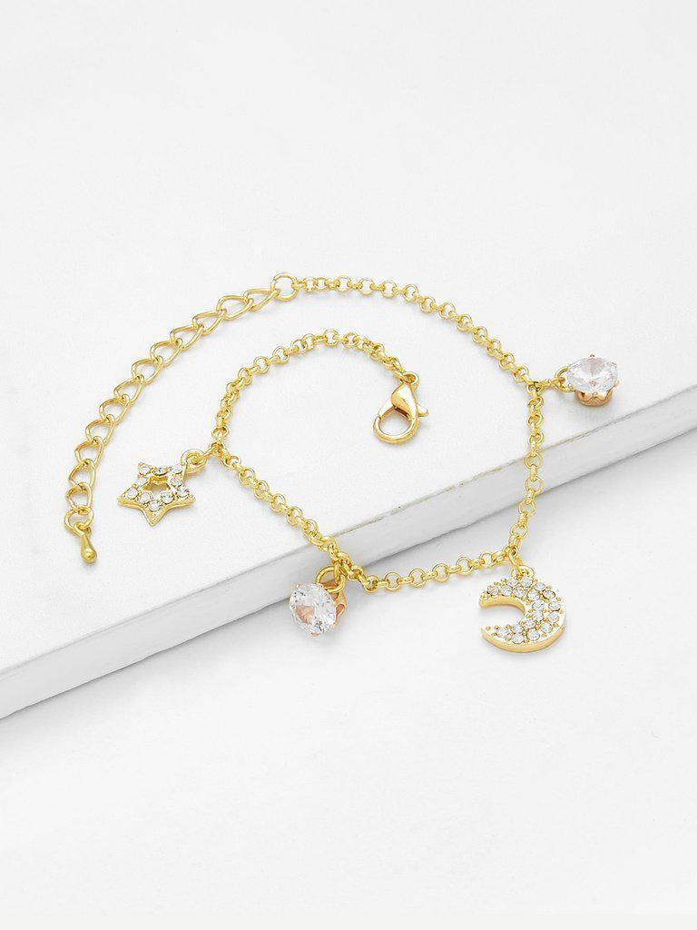 Star & Moon Charm Link Bracelet--Des Mess
