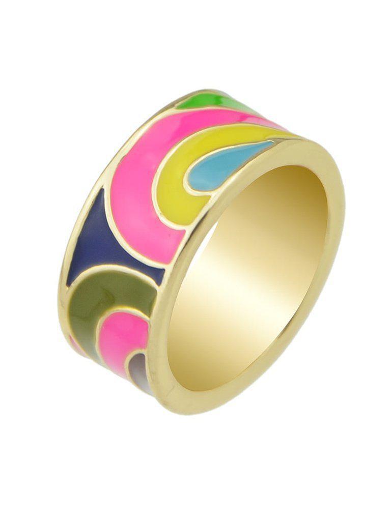 Hotpink-8 Geometric Pattern Finger Rings-jewelry-Des Mess
