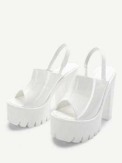 Peep Toe Patent Leather Platform Heels-shoes-Des Mess