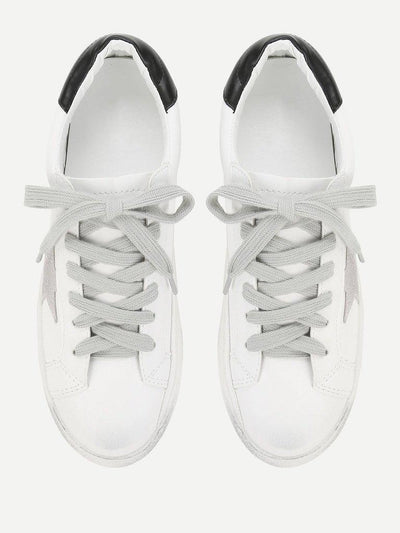 Star Patch Lace Up Splice Sneakers-shoes-Des Mess