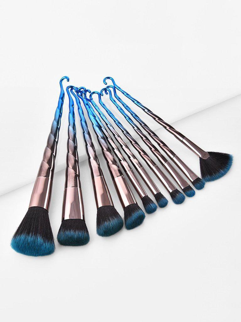 Ombre Hook Handle Makeup Brush 10pcs--Des Mess