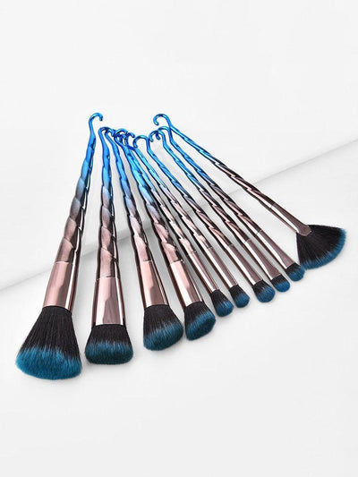 Ombre Hook Handle Makeup Brush 10pcs--Des Mess