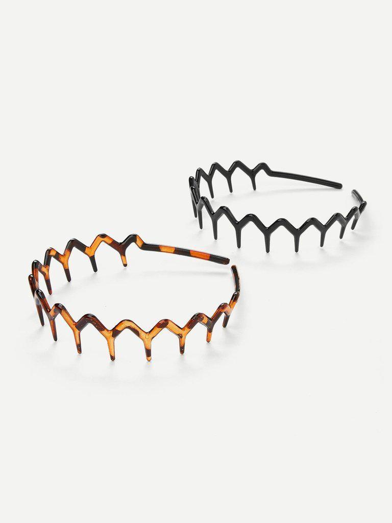 Leopard & Plain Design Headband 2Pcs-hair-Des Mess