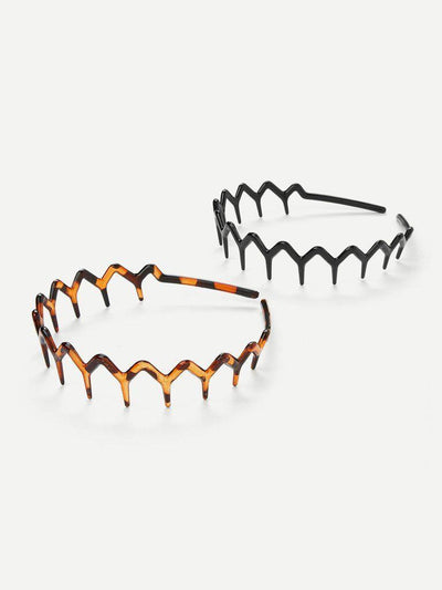 Leopard & Plain Design Headband 2Pcs-hair-Des Mess