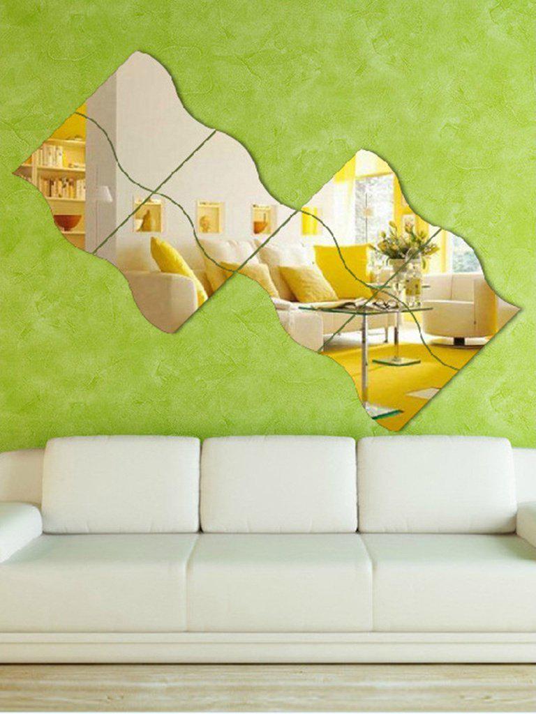 Wave Shape Mirror Wall Sticker Set 6pcs-others-Des Mess