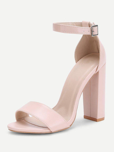 Two Part Ankle Strap PU Heels-shoes-Des Mess