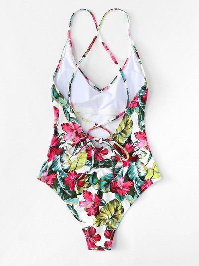 Tropical Print Swimsuit-swimwear-Des Mess