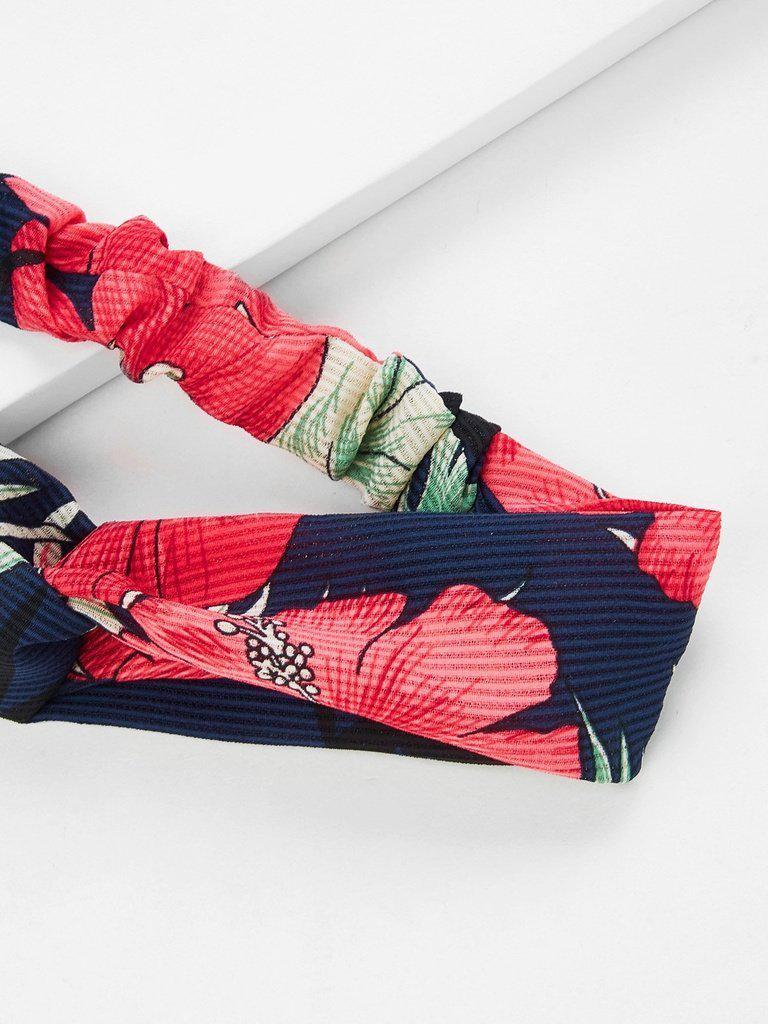 Flower Print Twist Headband-hair-Des Mess