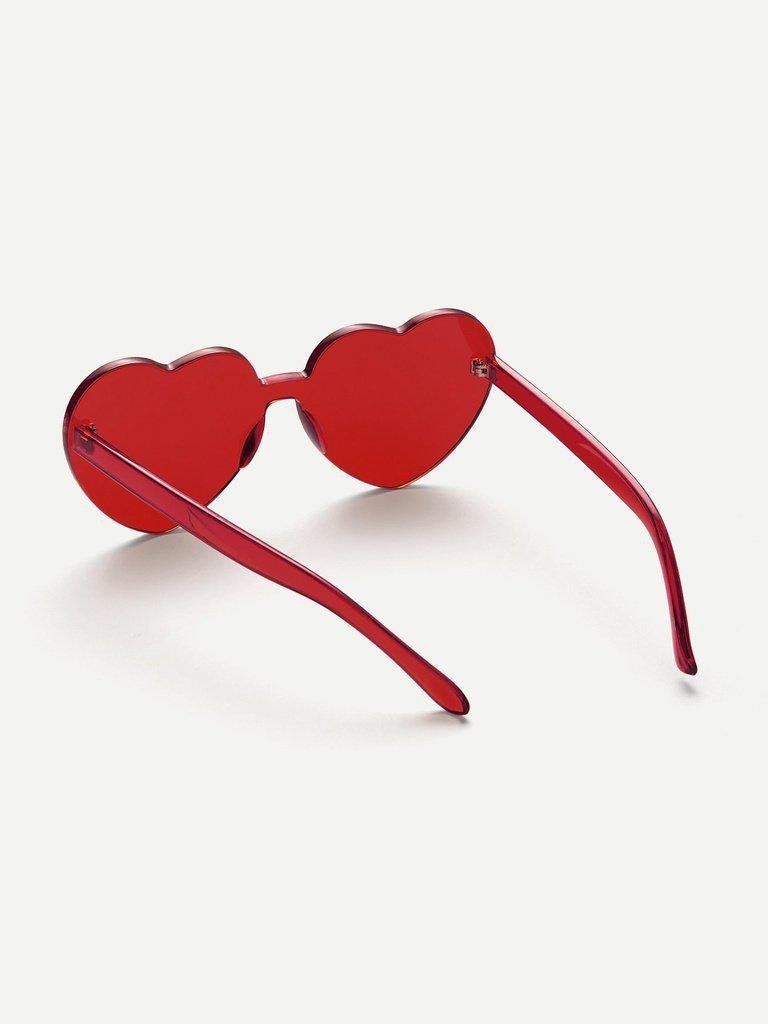 Heart Shaped Flat Lens Sunglasses-accessories-Des Mess