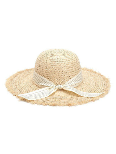 Knot Band Raw Trim Straw Hat-accessories-Des Mess