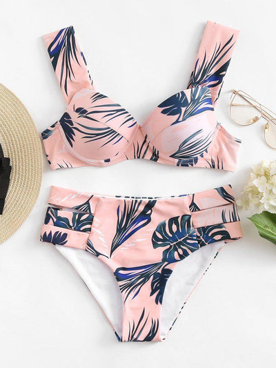 Jungle Print Bikini Set-swimwear-Des Mess