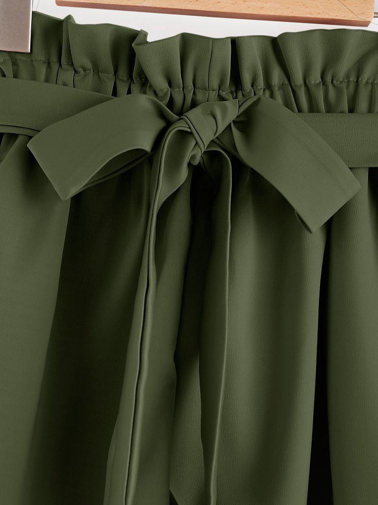 Frill Waist Self Tie Shorts-bottom-Des Mess