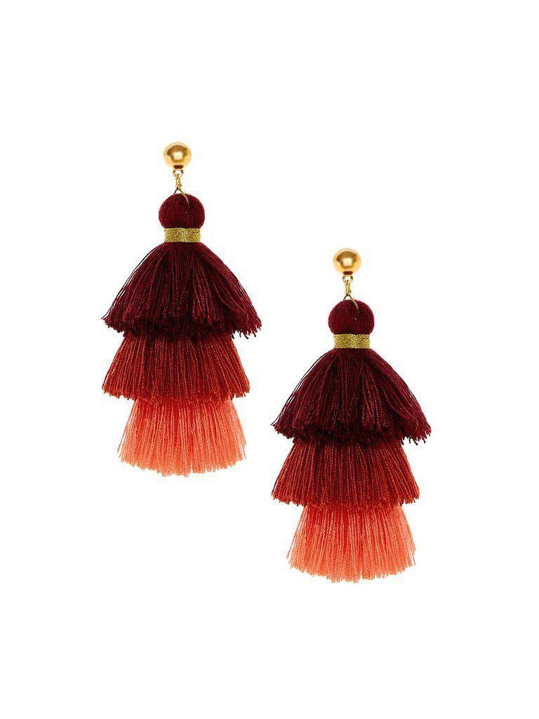 Layered Tassel Drop Earrings-jewelry-Des Mess