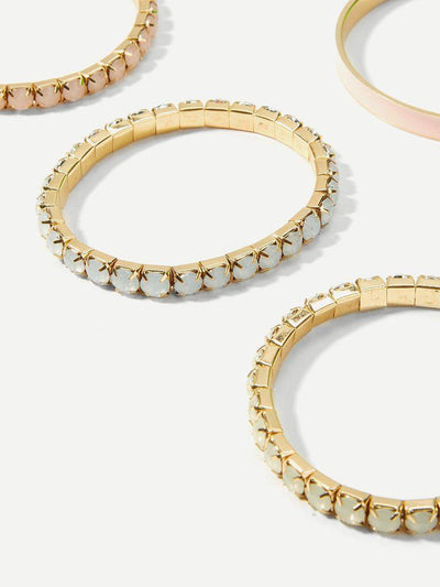 Beaded Detail Bracelet Set 6pcs--Des Mess