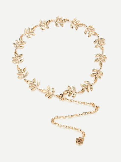 Leaf Detail Chain Belt-accessories-Des Mess