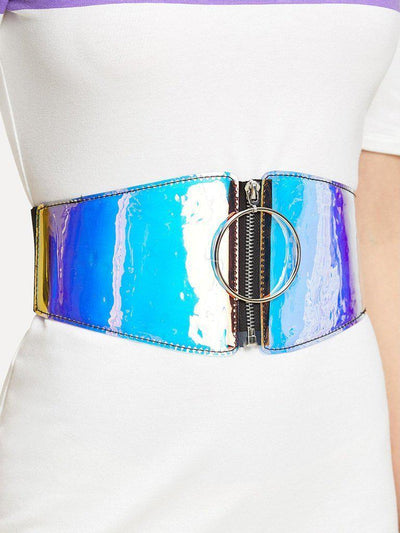 Iridescence Zipper Up Belt-accessories-Des Mess