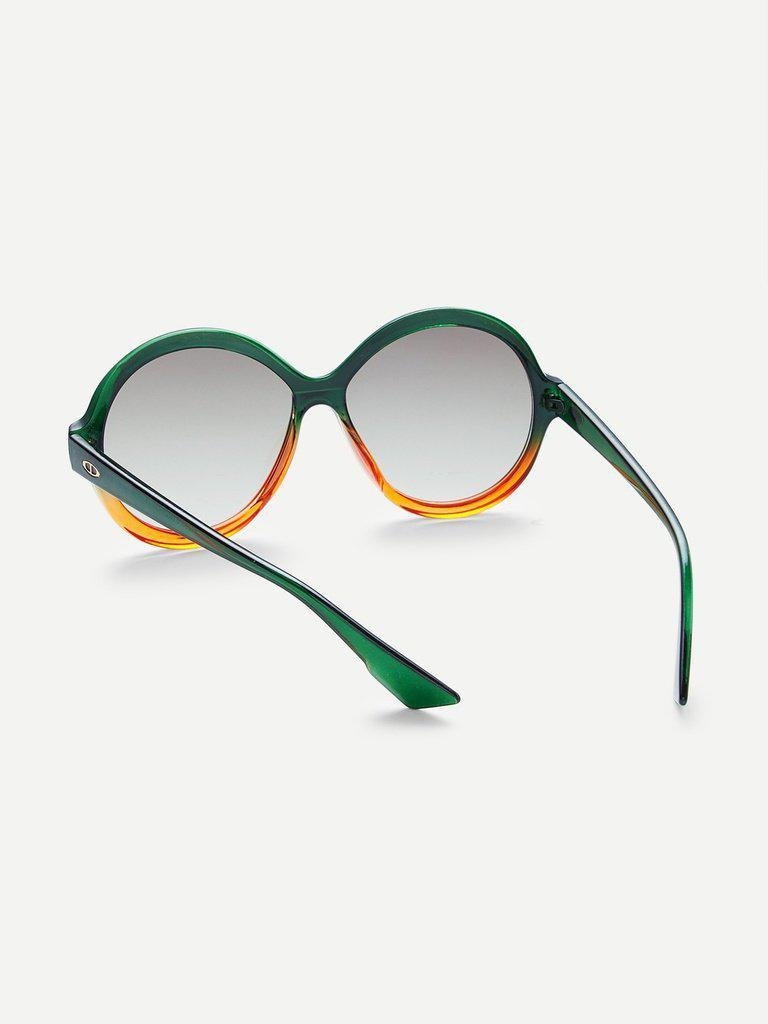 Two Tone Frame Round Lens Sunglasses-accessories-Des Mess