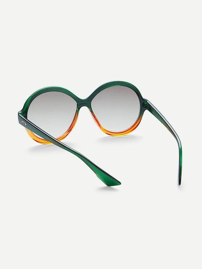 Two Tone Frame Round Lens Sunglasses-accessories-Des Mess