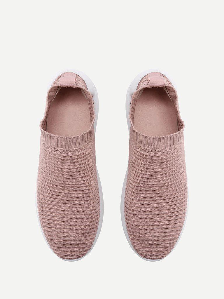 Knit Design Low Top Sneakers-shoes-Des Mess