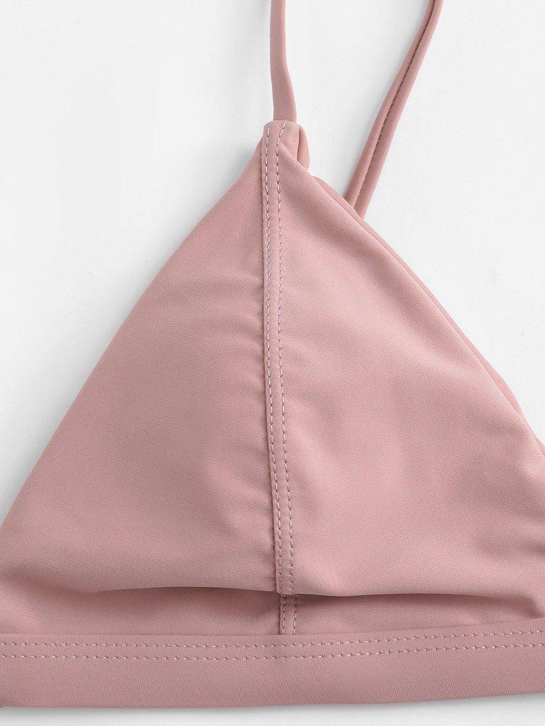Halter Neck Triangle Bikini Set-swimwear-Des Mess