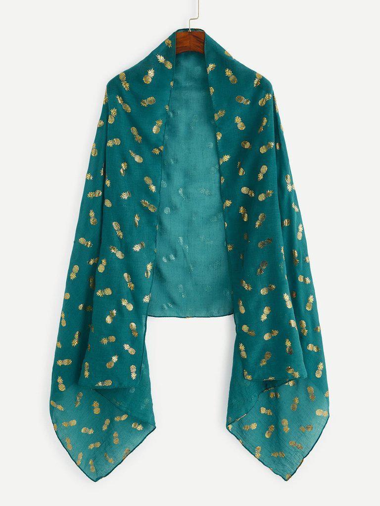 Pineapple Print Scarf-accessories-Des Mess