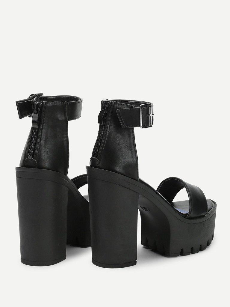 Peep Toe Ankle Strap Platform Heels-shoes-Des Mess