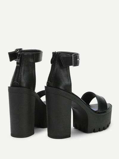 Peep Toe Ankle Strap Platform Heels-shoes-Des Mess