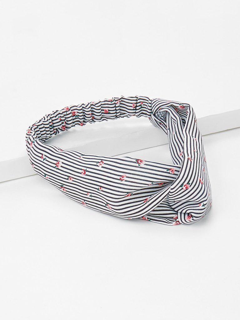 Calico Print Striped Headband-hair-Des Mess