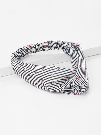 Calico Print Striped Headband-hair-Des Mess
